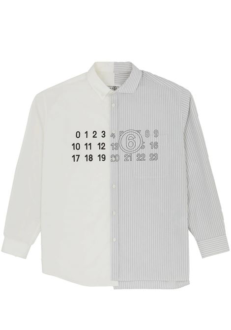 camicia popeline uomo bianca  e grigia MM6 MAISON MARGIELA | SH0DT0025 MTN085961
